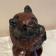 木彫り　熊　ボトルホルダーの画像