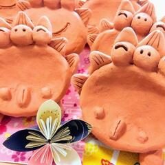 🌿🌺ハンドメイド・素焼き調シーサー🌺🌿の画像