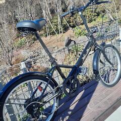 ２０インチ 折りたたみ自転車 ６段変速ギヤ　ライト・カギ無し