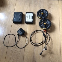 バートル空調服22v19vバッテリー、コネクター、ファン、充電器