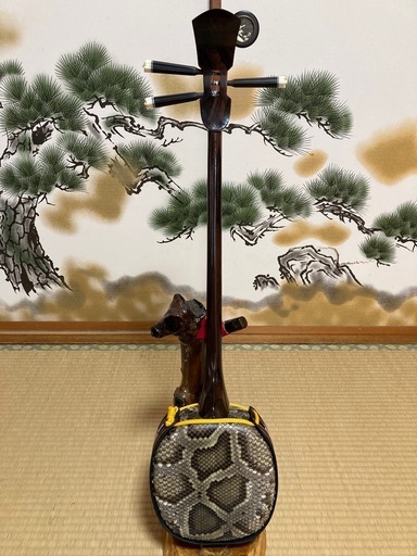 宮古木工芸 與儀栄功作 縞黒檀/カマゴン 棹/三線 宮古木工芸 與儀