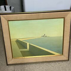 Painting of a pier and lighthous...