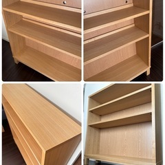 無印　木製収納 奥行21cm タモ材の画像