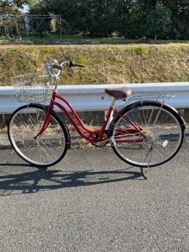 ❣️再びお値下げ〜❣️変速つき赤いママチャリ❣️‼️