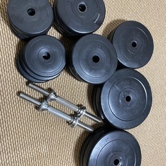 ベンチプレス(プレート•バー付き)&ダンベル2つ　セットの画像