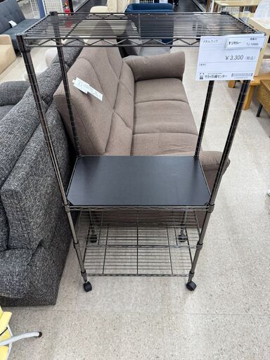 ★ジモティ割あり★  メタルラック 黒 H124.5×D34×W58 クリーニング済み TJ10495