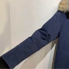 カナダグース ダウンジャケット ネイビー ファー、保管バッグ付き カナダグース ダウンジャケット ネイビー ファー、保管バッグ付き