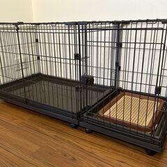 犬・猫用ケージ アイリスオーヤマ コンビネーションサークル トイレトレーニングセット＋屋根パーツの画像