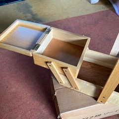 【値下げしました‼️】新品 裁縫 木製ソーイングボックス お裁縫箱（2段）の画像