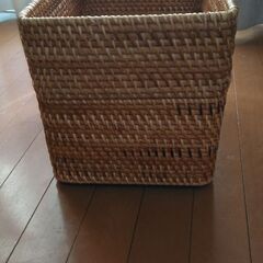 無印良品 重なるラタン長方形バスケット（小）（中）の画像