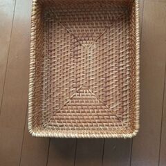 無印良品 重なるラタン長方形バスケット（小）（中）の画像