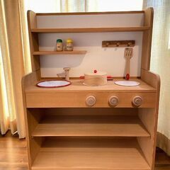 木製ままごとキッチン　感性を育てる木のおもちゃ　安心安全の日本製...