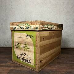 🔷🔶🔷WY15/22 茶箱 木箱 ブリキ張り 収納箱 蓋付 着物収納 道具箱 ヴィンテージ 昭和レトロ アンティーク 古民具 古道具 ★直接引取歓迎🔷🔶🔷の画像