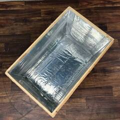 🔷🔶🔷WY15/21 茶箱 木箱 ブリキ張り 収納箱 蓋付 着物収納 道具箱 ヴィンテージ 昭和レトロ アンティーク 古民具 古道具 ★直接引取歓迎🔷🔶🔷の画像