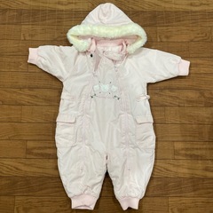 80 ピンク　アウター　ロンパース