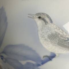 🔷🔶🔷BF18/39　深川製磁 深川製 官窯染付 有田焼 宮内庁御用達 花鳥 花瓶 壺 高25cm インテリア 置物 壺 陶器 陶磁器 焼き物 陶芸 工芸品🔷🔶🔷の画像