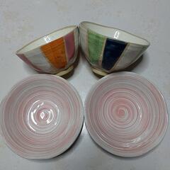 新品未使用　花の舞　小皿　used 茶碗 和食器　花　青色　ピン...