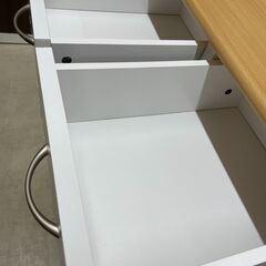 【ジモティ来店特価！！】キッチンカウンター　ナチュラル×ホワイト　J-250129の画像