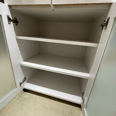 【ジモティ来店特価！！】キッチンカウンター　ナチュラル×ホワイト　J-250129の画像