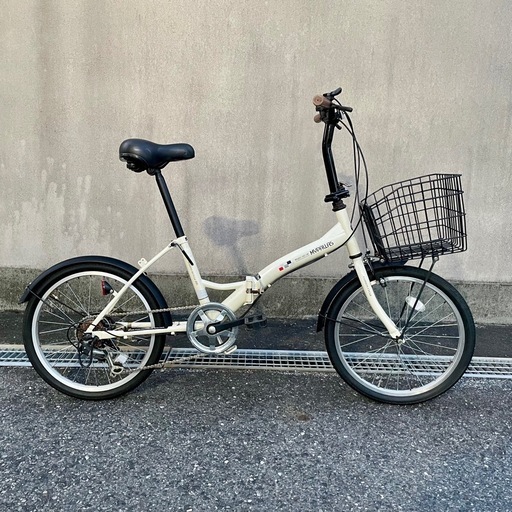 【お譲り先決定】チェーン新品6段変速折りたたみ自転車ベージュ