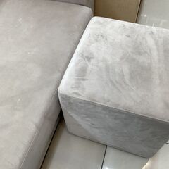 2人掛けソファー オットマン付き　グレーの画像