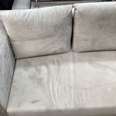 2人掛けソファー オットマン付き　グレーの画像