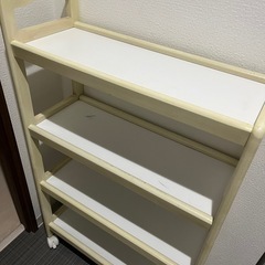 【1/16まで】木製ワゴン　４段　キャスター付　ホワイト　の画像