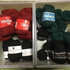 ウールの並太と木綿の毛糸、新品です！の画像