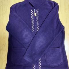パープル　刺繍　フリース