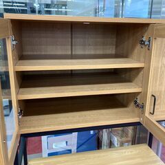 【ご来店限定】食器棚　ハイタイプ　3枚扉【トレファク秦野店】の画像