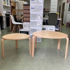 【リサイクルショップ　ピカソ　小松原】IKEA SVALSTA スヴァルスタ  ネストテーブル 大小2点セット★0788★の画像