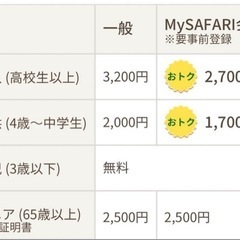 富士サファリパーク入園チケットの画像