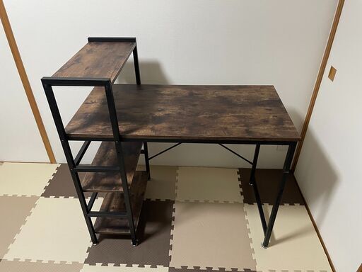 （受取者決まりました）ラック付きデスク 幅95×奥行48cm ダークブラウン