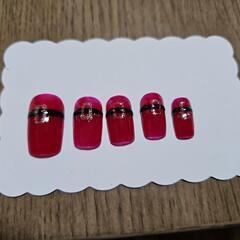 レッド　赤　ネイルチップ