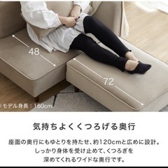 【美品】LOWYA カウチソファー　2人掛けの画像