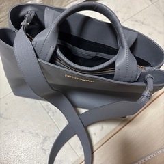 アルマーニ　バッグ　鞄　グレー　水色の画像