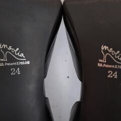 【INDIVI】ヒール高7cmこげ茶レザー24.0cmハイヒール　パンプスの画像