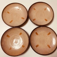 備前焼　ポイント付きお皿　4点セット　未使用　