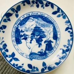 大幅値下げ　シンジカトウ　クリスマスプレート　クリスマス　言葉入り　ガラス食器　2点セットの画像