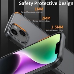 iPhone13Pro ケース クリア×ネイビー megsafe対応の画像