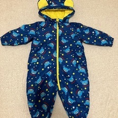 ベビー クマ耳つき　ジャンプスーツ  雪遊び スキーウェア　90cm 　の画像