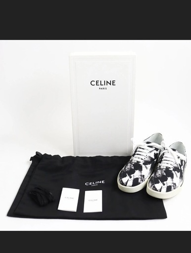 極美品 CELINE エリオット キャンバス 総柄ローカットスニーカー