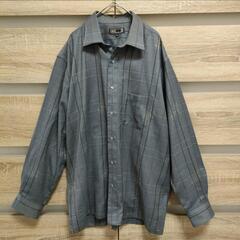 DAKS  ウールチェックシャツ 2L グレー