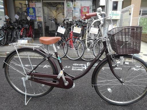 中古自転車３３４８　前後タイヤ新品！ブリヂストン　エブリッジU    EB60U　２６インチ　ギヤなし　LEDダイナモライト　キッキーと音がならない後輪ローラーブレーキ \n錆びにくい部品：ハンドル・リム・クランク・前かご