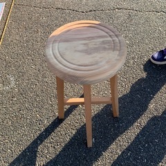 アンティーク丸椅子  欅　手作り