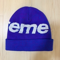 Supreme Big Logo Beanie ブルー パープル】の画像