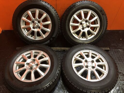 【BS ICEPARTNER2 185/70R14】スタッドレス【JOKER 14インチ 5.5J4HPCD100+38】20年製 バリ溝 ノート等　(KTL273)