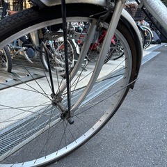 パンク　自転車　鍵付　27インチの画像