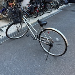 パンク　自転車　鍵付　27インチ