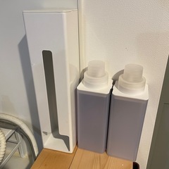 【Yamazaki】マグネット詰め替え用ボトル、レジ袋ストッカー